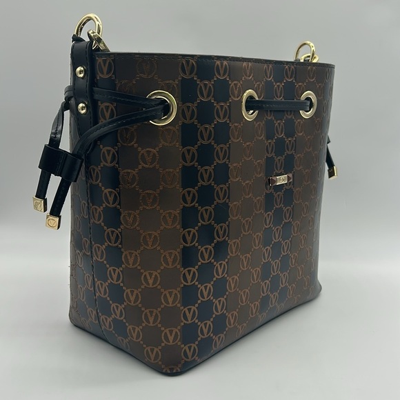 1387- VALENTINO By Mario Valentino Karl Monogram Stripes NWT - Picture 1 of 14